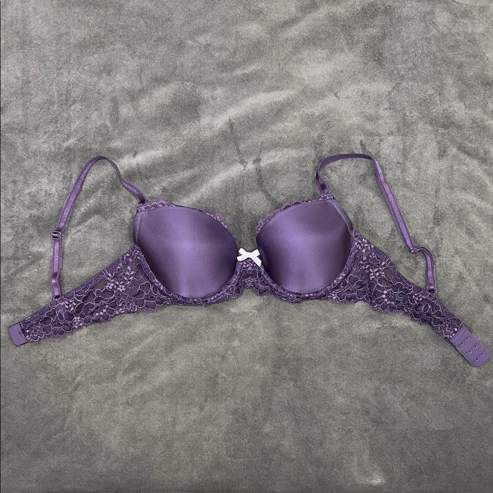 Victoria's Secret Deep Purple Dream Angels Lace / Lined Demi Underwire Bra 34C - Picture 6 of 10